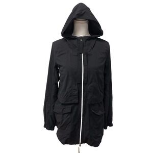 Lululemon Yogi Anorak Jacket Womens 6 Black Full Zip Hooded Activewear Gym